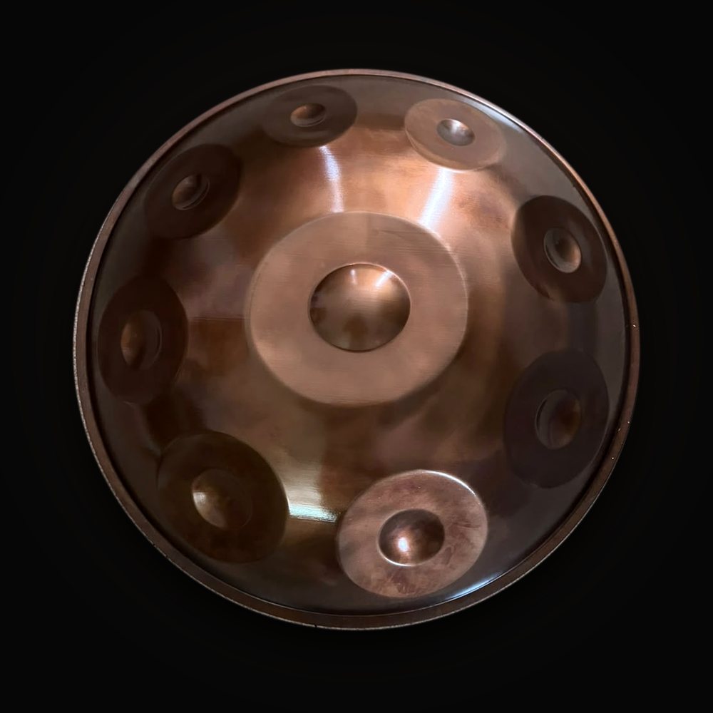 Handpan SHIVAPAN D Kurd 9 de acero inoxidable con acabado ember